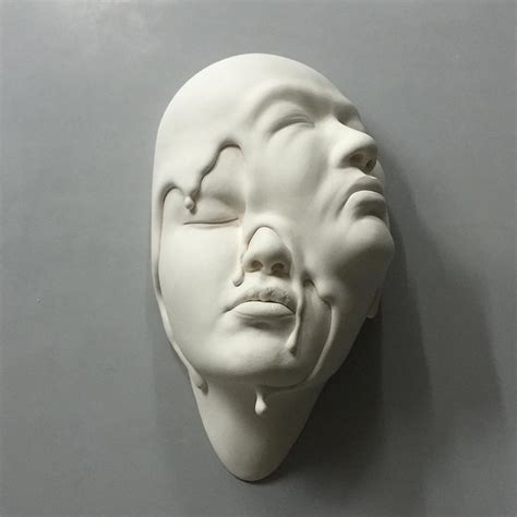 abstract ceramic face sculptures  johnson tsang