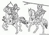 Cavalieri Knight Caballo Jinetes Cavaleiros Knights Soldados Soldati Guerras Ritter Coloriage Cavaliers Colorir Colorkid Mongol Colorier Stampare sketch template