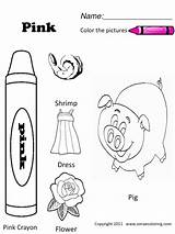 Worksheets Color Pink Preschool Coloring Kindergarten Colors Pages Worksheet Word Worksheeto Physical Education Activity Esl Via sketch template