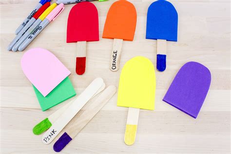 fun color matching popsicles craft  karles sight  sound reading