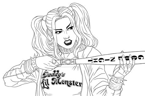 harley quinn suicide squad coloring page  printable coloring