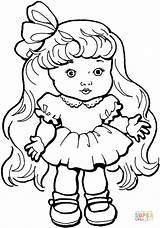 Coloring Doll Hair Pages Long Nice sketch template