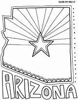 State Arizona Coloring Pages States Flag United Doodle Sheets Doodles Kids Report Printable Facts Adult Alley Nevada Printables Template Sagebrush sketch template