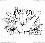 Hawaiian Flowers Shaka Loose Hang Hibiscus Hand Clipart Coloring Pages Illustration Royalty Themed Loopyland Tropical Popular Clip Drawings Adult Getdrawings sketch template