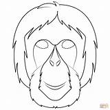 Mask Orangutan Coloring Printable Pages Templates Drawing Supercoloring Orangutans Animal Categories sketch template
