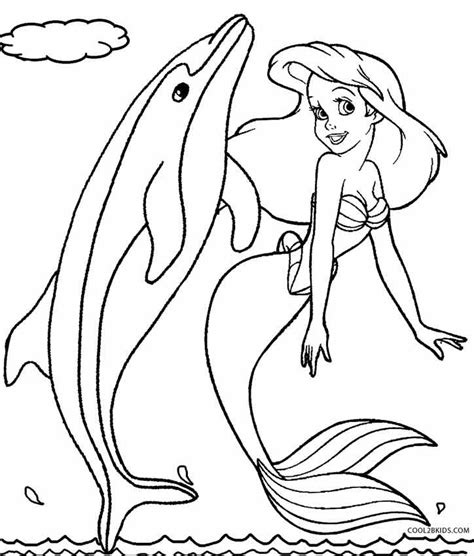 printable mermaid coloring pages  kids coolbkids dolphin