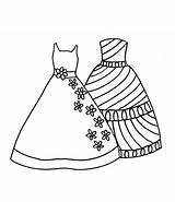 Coloring Dresses Pages Fashion Dress Princess Color Cute Sheets Print Dot Polka Bow Three sketch template