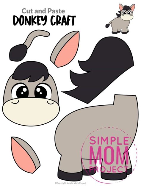 printable donkey craft template simple mom project  printable