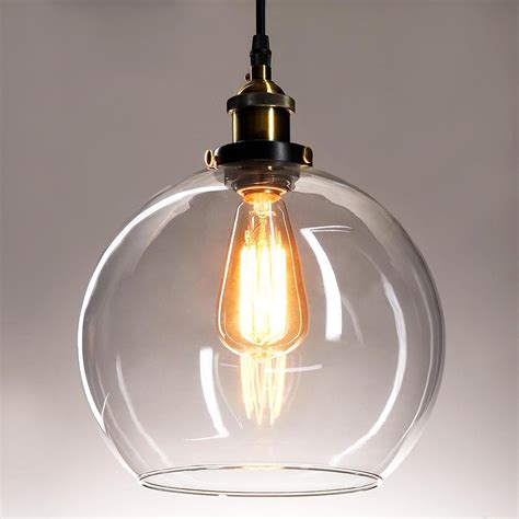 vintage industrial glass ceiling pendant chandelier light  ball shade lamp ebay
