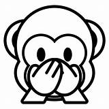 Emoji Monkey Kleurplaat Emojis Aap Silencio Macaco Mund Malvorlage Affen Smileys sketch template