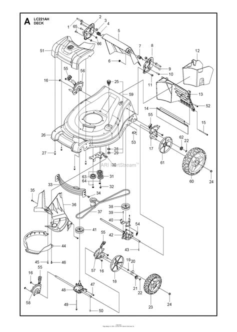 husqvarna lcah    parts diagram  mower deck cutting deck