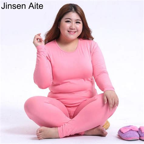 Jinsen Aite Plus Size 6xl Women Thermal Underwear Winter Underwear Sets