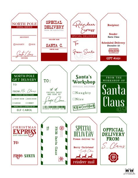 santa gift tags   printable tags labels printabulls