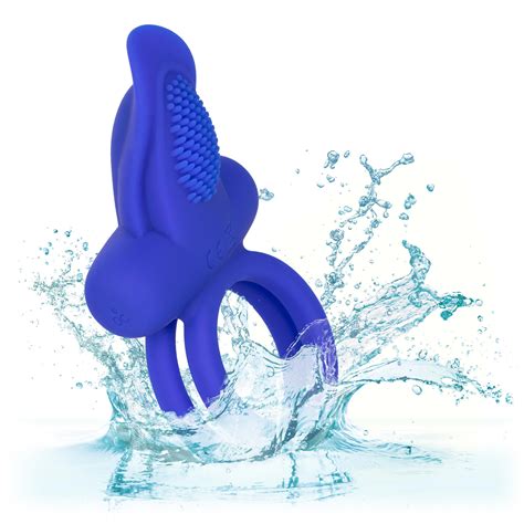 silicone rechargeable dual pleaser couple s enhancer cock ring blue