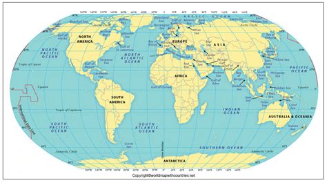 world map  oceans world map  countries