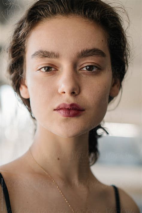 portrait of a beautiful girl in the french style by andrei aleshyn