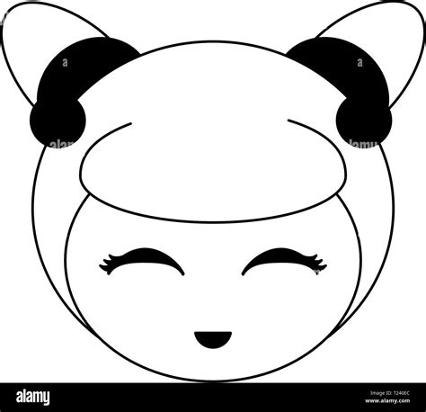 Japanese Girl Face Cartoon Black And White Stock Vector Image And Art Alamy