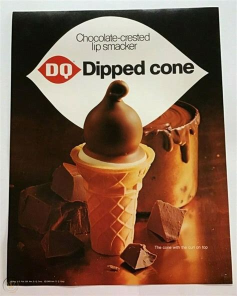 vintage original dairy queen dipped cone  dq advertisement sign