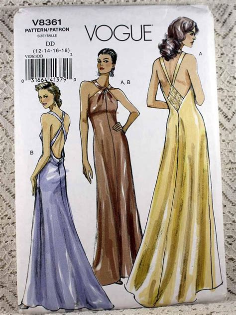 vogue 8361 misses formal evening gown sewing pattern