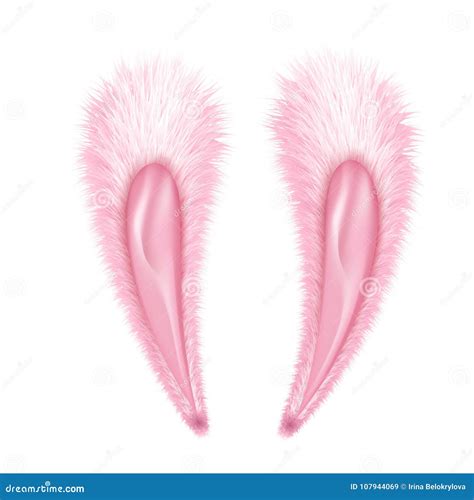 vector realistic rabbit bunny easter ears stock vector illustration
