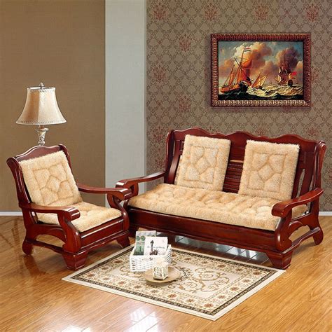 simple  modern wooden sofa cushion set red solid wood sofa thick  slip single  person