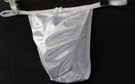 adult sissy string white brazilian tanga panties for men