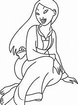 Mulan Coloring Pages Down Disney Sitting Sit Getcolorings Coloringpages101 Color Template sketch template