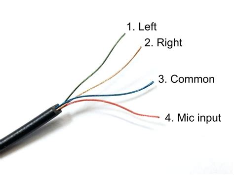 stereo headphone wiring colors