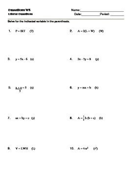 literal equations worksheet answer notutahituq worksheet information
