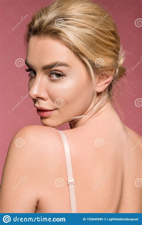Attractive Blonde Girl Posing Isolated Stock Image Image Of Elegance