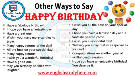 ways   happy birthday english study