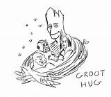 Groot Hugs Tree Warm End Summer Olaf Hoped Although Giving Both Theme Double Had Make sketch template