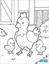 Coloring Pages Farm Babies Animal Animals Chicken Mother Cute Ferme Colouring Their Baby Coloriage Kids La Animaux Preschool Dessin Hellokids sketch template