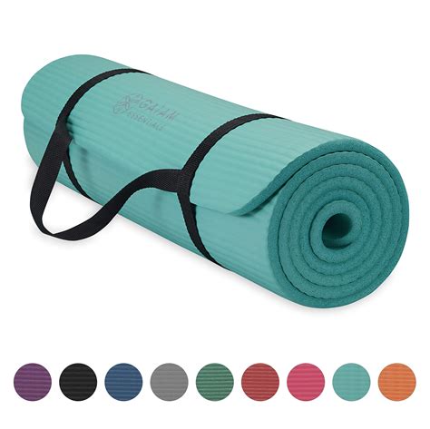 gaiam thick yoga mat fitness exercise mat  easy cinch yoga mat