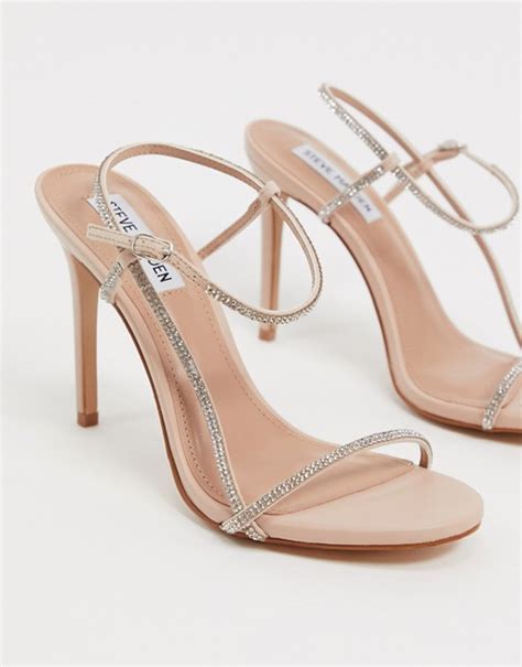 steve madden oaklyn strappy heeled sandals in rhinestone asos