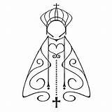 Senhora Nossa Aparecida Coração Bordado Padroeira Virgen Virgencitas Senhor sketch template