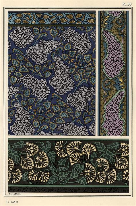Lilac In Art Nouveau Patterns For Wallpaper And Fabric