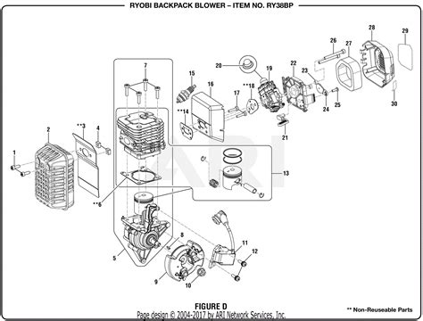 homelite rybp backpack blower mfg    rev parts diagram  figure