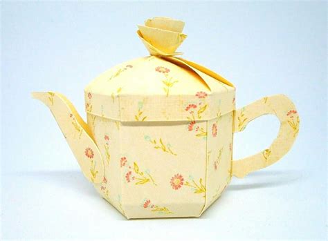 cute teapot favour box printable  template patronen