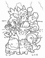 Pokemon Samen Verschillende Tekening Plaat Spelen sketch template