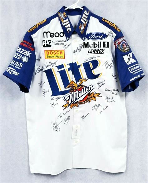 1998 Rusty Wallace Autographed Team Pit Crew Auto Shirt Jersey Nascar