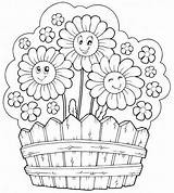Coloring Pages Flower Garden Summer Flowers Cute Color Colouring Preschool Sheet Clipart Printable Kids Print Fun Fences Online Beautiful Getcolorings sketch template