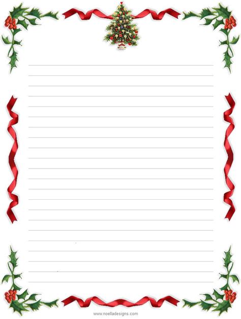 lined stationery   printable stationery  christmas
