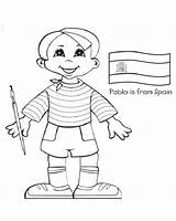 Fise Lumii Colorat Copiii Din Spania Gradinita Lucru Baietel Copil sketch template