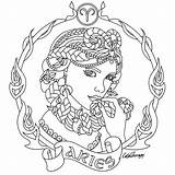 Coloring Aries Fairy Mandalas Zodiaco Signos Livro Astrology Secretos sketch template