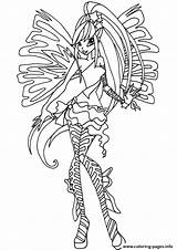 Winx Stella Coloring Club Sirenix Pages Printable sketch template