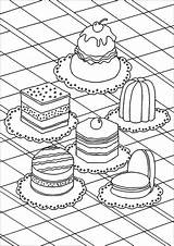 Eten Justcolor Kleurplaat Tulamama Kleurplaten Adultos Appetizing Volwassenen Schattige Pastries sketch template