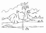 Oasis Sketsa Pemandangan Getcolorings Alam Grassland Draw Savanna Broonet Savannah Gunung sketch template