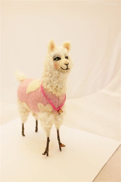 llama needle felted llama llama  pajamas felted llama etsy needle felting felt llama