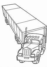 Coloring Truck Semi Pages Trailer Printable Colouring Trucks Drawing Tow Big Wheeler Tractor Cartoon Kenworth Diesel Lorry Drawings Grain Tanker sketch template